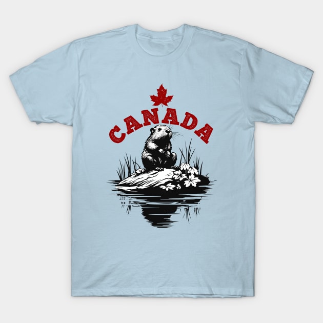 Canadian Beaver T-Shirt by DavidLoblaw